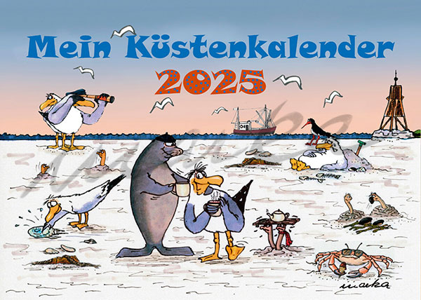 Deckblatt-Küstenkalender-2025_Ein-Cartoon-von-MARKA-DESIGN-Cuxhaven